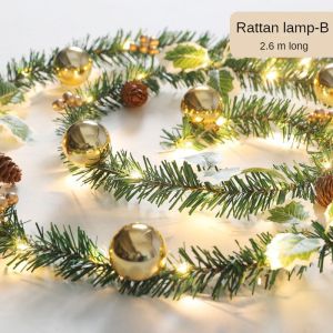 ตกแต่งคริสต์มาสหวาย ชุดหญ้าหวายแสง ตกแต่งหน้าต่างร้าน หวายสายไฟสร้างสรรค์ 2026