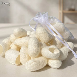 Set kén tơ tằm trắng vàng tự nhiên iSeren massage da mặt dịu nhẹ giúp da mềm và mịn hơn