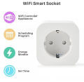 Smart Power Plug WiFi Colokan Steker Pintar untuk Perangkat Elektronik di Rumah Remote Control dari Smartphone EU Plug Voice Control Tuya Smart Life TV Mesin Cuci AC Air Conditioner Pompa Air Microwave Rice Coooker Kulkas Refrigator. 