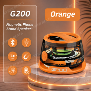 XYBERBEATS G200 Magnetic Wireless Bluetooth Speaker with HD Sound LED Light Phone Stand and Compact Portable Design