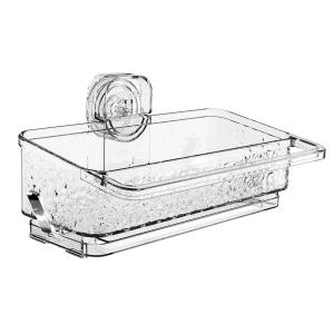 Suction Shower Shelf Soap Container Easy Installation Wall Mounted Shower Organizer for Toilet Kitchen Shower Bathroom Decor