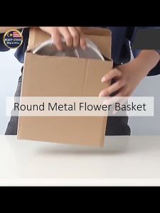 Round Iron Flower Vase Pot Basket Wall Hanging Living Room Home Decor Bakul Pasu Bunga Hiasan 圆形铁艺花篮
