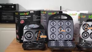 INHD 16/12/9/2 holes mini donut maker machine big donut maker big size 10cm/6.5cm/5cm donut pancake maker waffle maker medium size donut machine Double-sided heating Mini