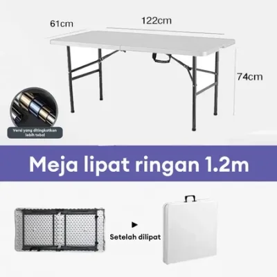 Meja Lipat Panjang Meja Portable HDPE Meja Makan Serbaguna Meja Taman Outdoor Piknik
