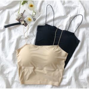 ABC BR184 Tanktop Bra Fahion With Cup Tank top Wanita Square spaghetti Crop top Termurah