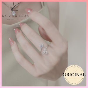 KC Jewelry S925 Silver - Blossoming Radiance Adjustable Ring