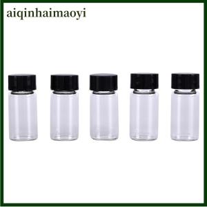 aiqinhaimaoyi Cyang 5pcs 5ml small cute lab glass vials bottles clear containers with screw cap