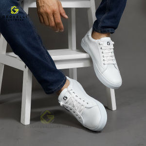 Sepatu Sneakers Pria Full White Gvl Geovelli 3103 Sneaker Casual Bahan Kulit Sintetis Premium Size 39-43