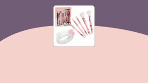 Hello Makeup Brush Set of 5 Kawaii Fluffy Makeup Headband Women Teens Girls Powder Brush Eyeshadow Brush Beauty Set Anime Cute Gifts