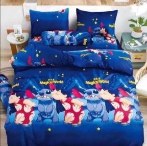 (5ลาย) ชุดเครื่องนอนครบชุด 6 ชิ้น  3.5 / 5 / 6 ฟุต ลายมินเนี่ยน สติช  ผ้าปูที่นอน+ผ้านวม +ปลอกหมอน เก็บเงินปลายทาง ลายการ์ตูน