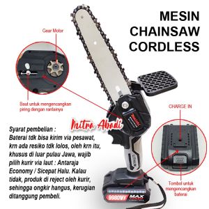 Mesin Gergaji Rantai Chainsaw Cordless Portable