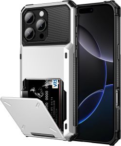 for iPhone 16 Pro Max Case with Hidden Flip 4-Card Slot Holder Dual Layer Heavy Duty Drop Protection Wallet Phone Case for iPhone 16e/16 Plus/15 Pro Max/15 Plus/14 Pro Max/14 Plus/13 Pro/12 Pro Max/11