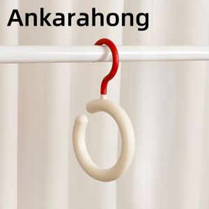 Ankara Red Creamy White 360° Rotating Hanger - Durable Plastic Ergonomic Handle for Effortless Use Ideal for Hanging Scarves Hats Shirts Bags & More Accessory Organizer|Modern Hanger Design|Ergonomic Handle Hangers for Clothes