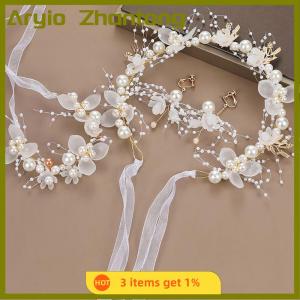 Aryio Bridal Hair Headdress Flower Wreath Bride Garland Head Hoop Headbands Hair Jewelry