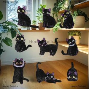 [COD] Home Fashion Cartoon Black Cat Badge Patches For Clothing Logo Accessories Decorative Patch Stickers DIY Embroidered Applications For Sewing