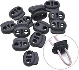 Cord Stopper Nose Toggle 2 Double Hole Nylon ABS Lock Black Plastic Spring Adjustable Flat Plastic Adjustable Face Mask End Shoe