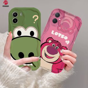 (Lokal Ready) PENGER Casing hp Vivo Y36 Y27 Y16 Y12s Y20 Y02A Y02T Y35 Y11 Y17 Y21 Y15 Y12 Y30i Y22 Y15s Y20s Y22s Y21A Y12i Y21s Y15A Y33s Y51 Y91C Y91 3D Wavy Curved Edge Cute Dinosaurus Strawberry Bear Lotso Case Cover