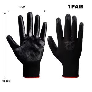 3 cặp Găng tay cao su bảo vệ xây dựng găng tay đa năng cải thiện nhà căng ra găng tay làm vườn chống thấm nước màu đen găng tay bảo vệ