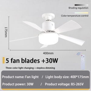 LXL Ceiling Fan with Led Light 30W/40W Ceiling Fan 5 Blades Big 16.5-inch Heavy Duty Ceiling Fan with Lights and Remote