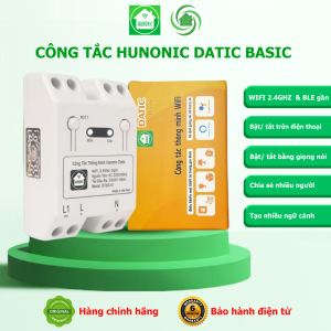 Công Tắc Wifi Hunonic Datic Basic 1 Kênh Bật Tắt Từ Xa Trên Điện Thoại Ra Lệnh Giọng Nói Tiếng Việt