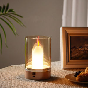 Touch Sensor Flameless LED Candles Light Creative Table Lamp USB Rechargeable Home Wedding Birthday Party Atmosphere Decoration Lighting