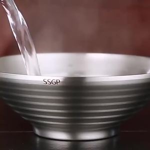 LFGB Certificate 304 Stainless Steel Ramen Bowl Luxury Heat Insulating 24cm Pan Korean Japanese Noodle Cutlery Dinner Ware2026