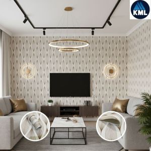 Wallpaper Dinding Motif Garis Wave Klasik Warna