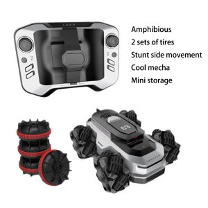 Mini Amphibious Remote Control Car Boat for Kids 4WD Waterproof RC Vehicle with Light 360°Rotation RC Truck Stunt Car Gifts Toys for Boys Girls Age 4 5 6 7 8+