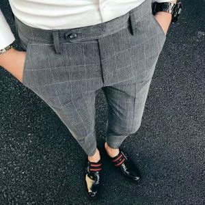 Checkered Pants Mens Pants Casual Pants Long Pants Korean style pants Casual Elastic Formal Trousers