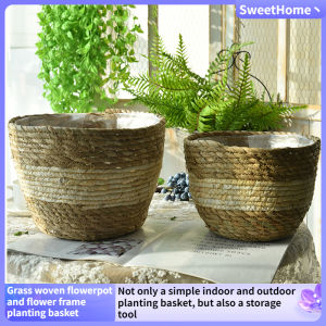 Grass Woven Flower Pots: Home Furnishings Floor To Ceiling
