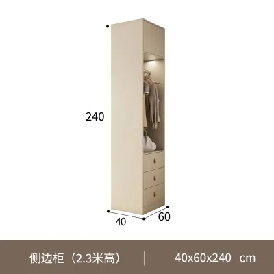 【customizable 】Solid Wood ENF Grade Europine Board L-Shaped Corner Wardrobe Modern Minimalist Home Bedroom Cream Style