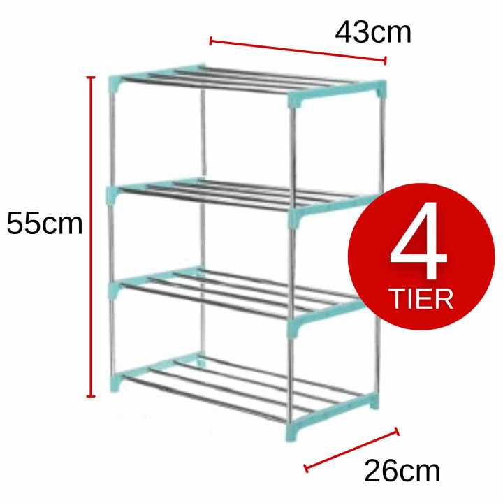 Metal tube Shoe Rack 4 / 5 Tier lightweight easy to assemble shoe rack
