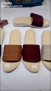 Sandal slop rajut wanita/Sandal slop wanita rajut wanita teplek