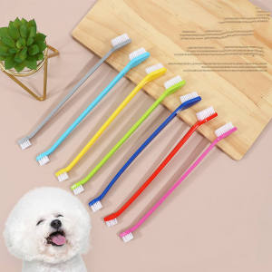 50PAD 12PCS / PAD Dog Pet Toothbrush Long Double Sided Soft Bristles Pet Toothbrush