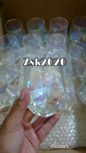 Gelas Kaca Unik Kopi Susu Teh Minuman Diamond Crystal Glass