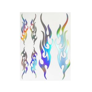 SJJL Họa tiết ngọn lửa Tem dán xe máy Thiết kế phản chiếu Chống thấm nước Decal sọc đua xe Bền bỉ Lắp đặt dễ dàng Miếng dán trang trí xe Trang trí xe máy