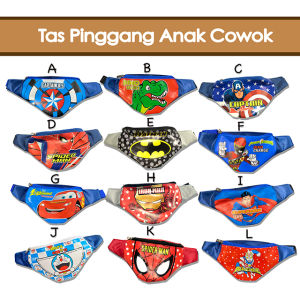 TAS PINGGANG ANAK DINO WAIST BAG ANAK COWOK KARAKTER DINOSAURUS TERMURAH - Motif Bisa Dipilih, Tali Disesuaikan (30cm/62cm) #taspinggang #taspingganganak #waistbag #taspinggangmurah