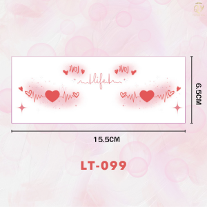 โปรวาเลนไทน์💕 สติ๊กเกอร์รอยสัก กันน้ำ การแต่งหน้า แทททูน่ารักๆ ลายLOVE หัวใจ การ์ตูนวันหยุดสุด Tattoo