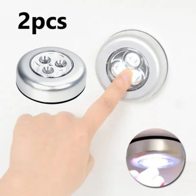 SS* 4pcs Battery Operated Touch Lamp Light/ 3 LED Bulbs Wireless Stick Tap Touch Night light / Portable Security Closet Light