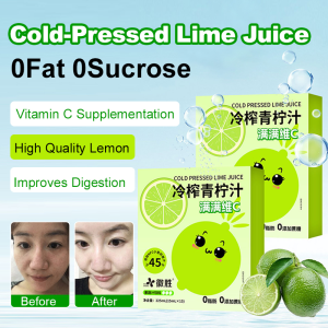 Small cold squeezed lime juice with sweet and sour taste