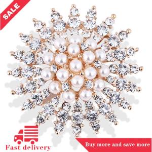 [COD]Flash Delivery Rhinestone Flower Brooches Pearl Classic Brooch Pins Women Jewelry Accessories