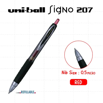 Uni-ball Signo 207 Gel Pen 0.7mm & 0.5mm Micro Tip – Smooth Quick-Drying Ink in Black Blue and Re