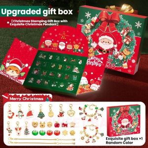 Tulip Home Furnishings Store 24 Days Xmas Advent Calendar Blind Box Diy Bracelet Kit With Tree Stand Kids Gift Set For Girls Boys