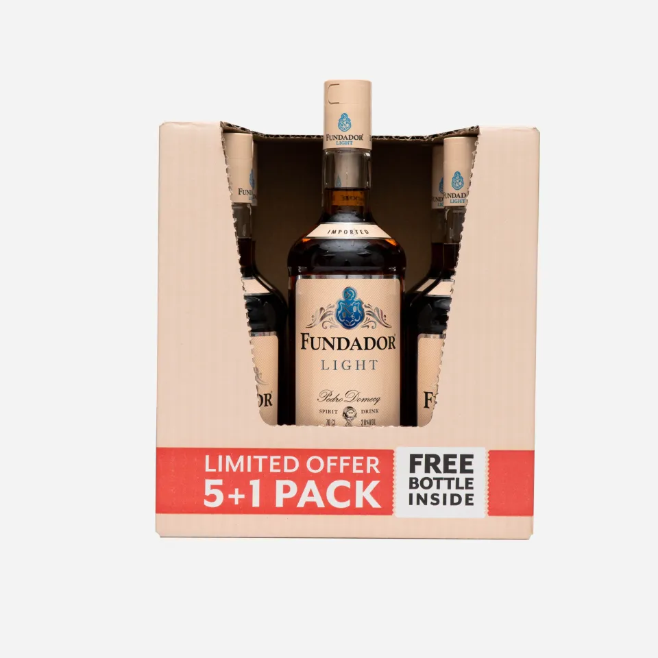 Fundador Light 700ml 5 + 1 (Case) 6 Bottles Of Fundador