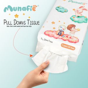 Munafie Pull Down Facial Tissue Paper 4 Ply Large Size Soft & Smooth Toilet paper 1280 Sheets/ Pack