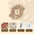 Robotime ROKR Zodiac Wall Clock 3D Wooden Puzzle Games Model Toys Children Kids Gifts -LC601. 