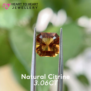 Natural Gemstone Citrine 3.06CT Emerald Master cut Golden Yellow from Brazil