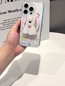 West Highland Puppy Apple 17promax New style transparent magnetic cute phone case air All Inclusive 16 Bracket 15