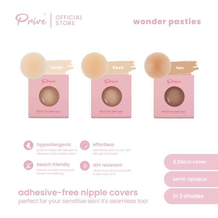 PRIVE Adhesive-free Nipple Covers for Sensitive Skin Protect Nipples Non-adhesive  Nipple Pad Non-irritating Nipple Cover Silicone Nipple Pasties Re-usable  Nipple Tape