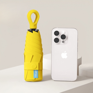 ร่มแคปซูล 5 พับ ด้ามจับรักกันแดดและระบายความร้อน ผู้หญิงแบบพกพา แดดฝนคู่ร่มไวนิลกันแดดอเนกประสงค์